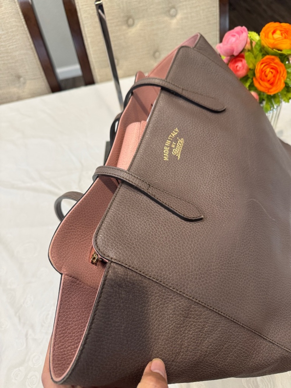 Authentic Gucci Swing Tote Bag with Pink Interior - Picture 8 of 12